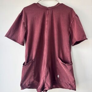 FP movement hot tee romper XS in dark espresso brown